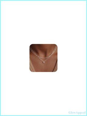 Silver Plated Cubic Zirconia Layered Necklace Set Choker Pendant